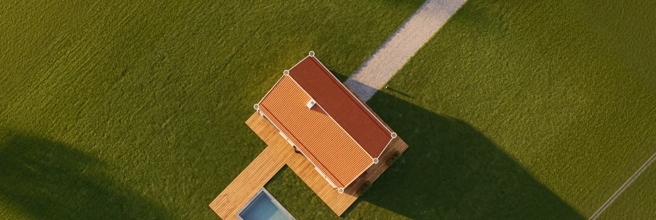 Satellitenaufnahme eines Daches